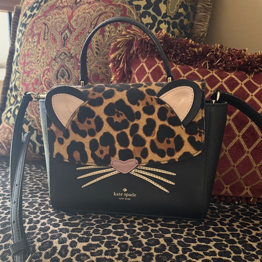 Kate Spade Black and Leopard Crossbody Bag